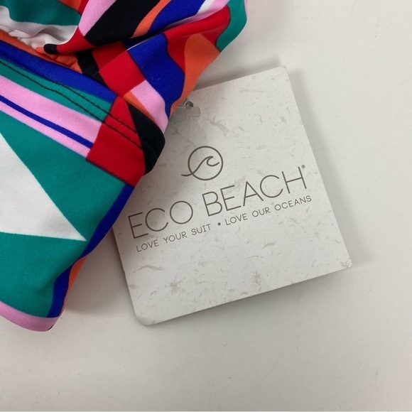 Eco Beach Multi Color Padded bikini top swimsuit - Picture 4 of 5